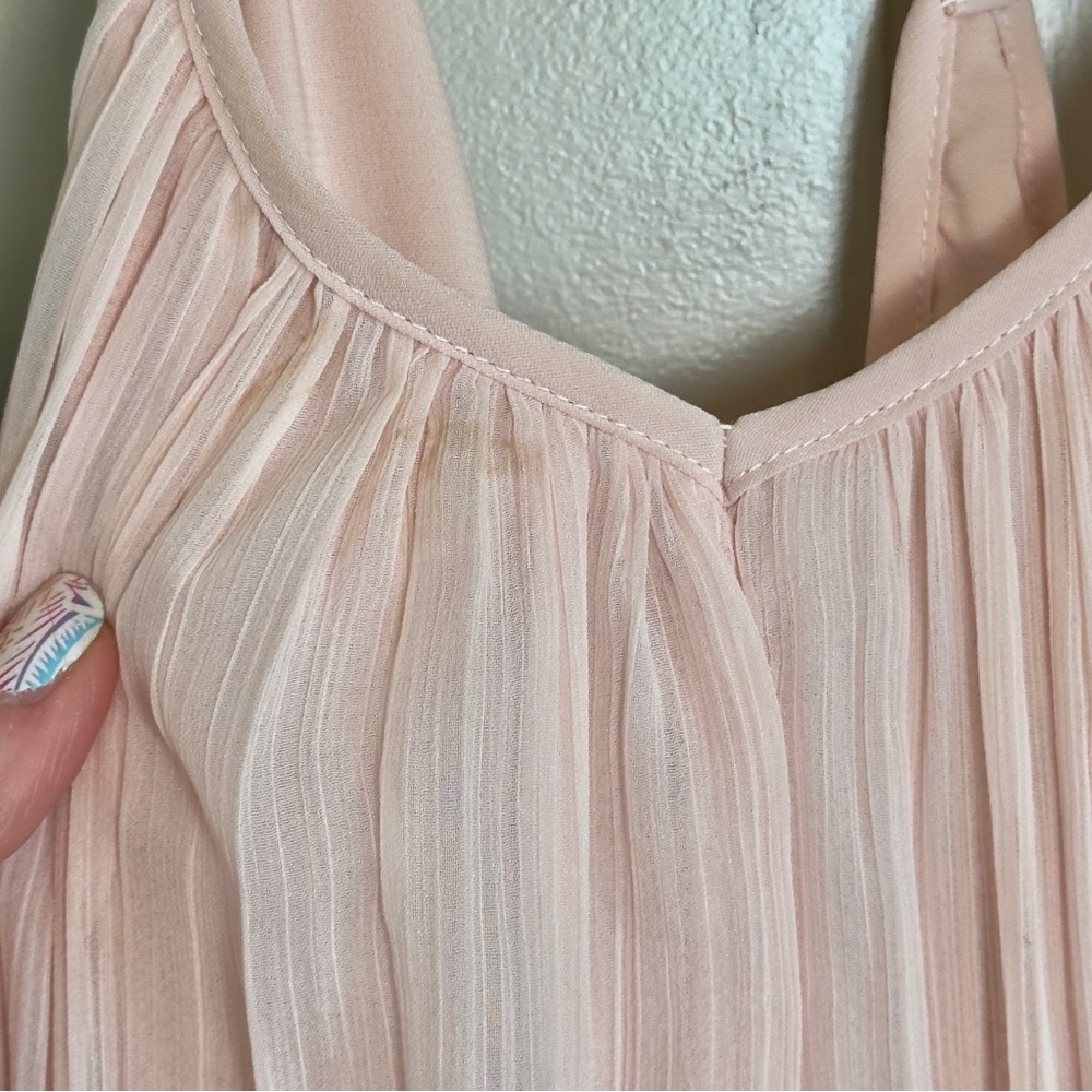 Abercrombie & Fitch Pleated Mini Dress Pink Strap Dress Size Medium - Picture 11 of 12